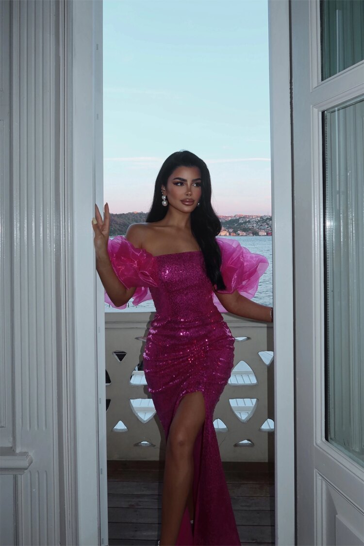 Bodycon Sequined Floor Length Dress