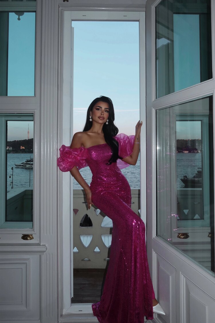 Bodycon Sequined Floor Length Dress