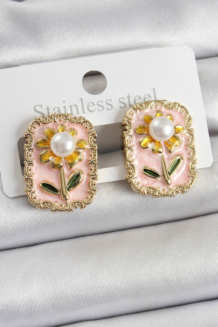 Pink Elegant Earring - Brand: Ebijuteri - Women's Clothing Wholesale - Globality Store