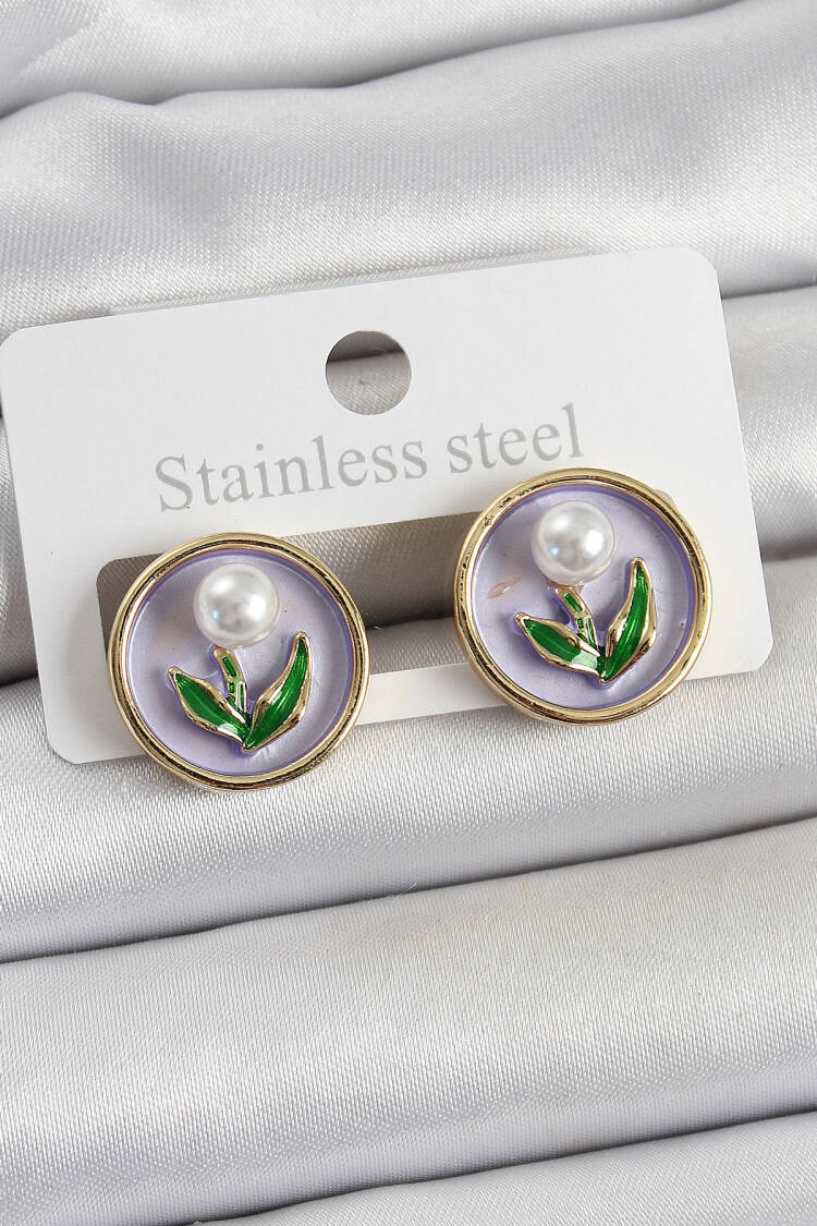 Elegant Purple Earring - Brand: Ebijuteri - Women's Clothing Wholesale - Globality Store