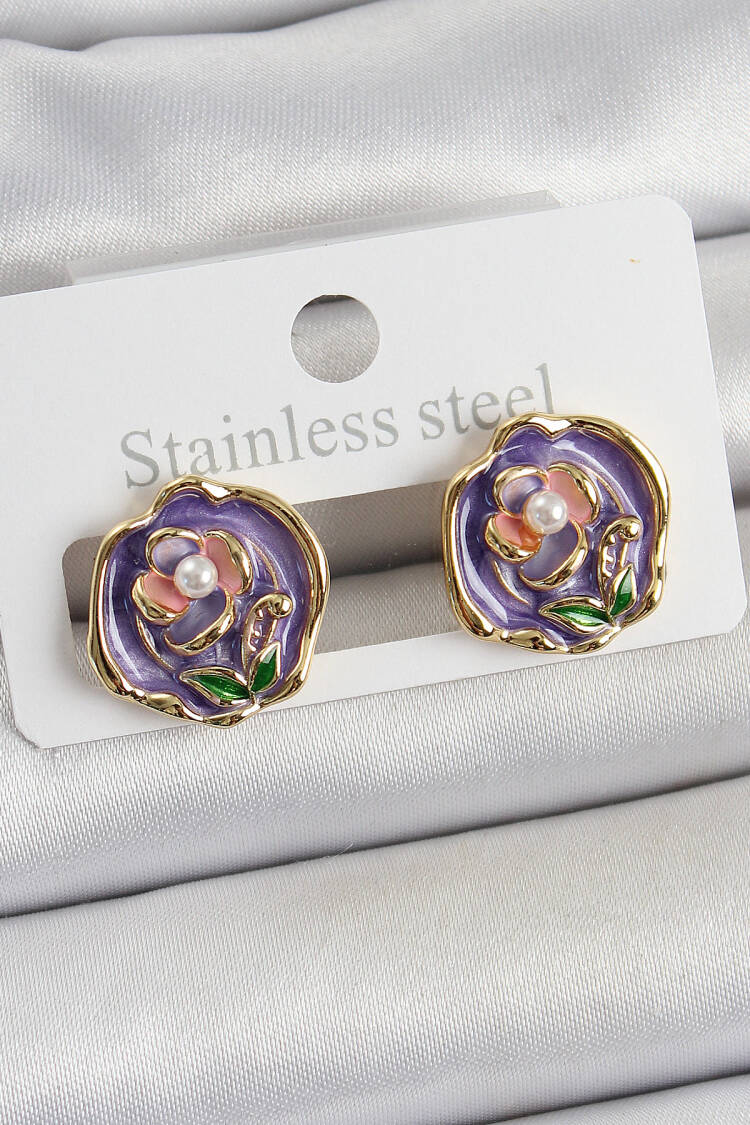 Elegant Purple Earring - Brand: Ebijuteri - Women's Clothing Wholesale - Globality Store