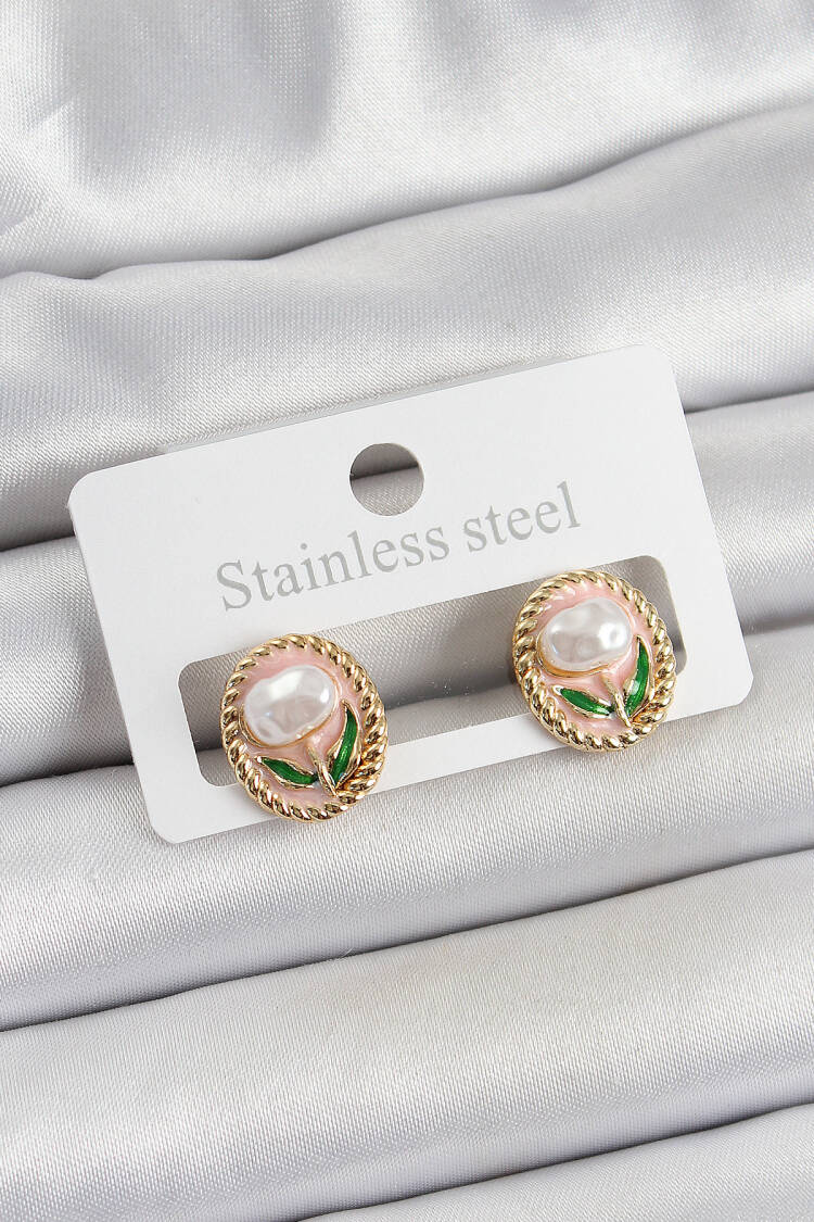 Elegant Gold Earring - Vintage Floral Design - Brand: Ebijuteri - Women's Clothing Wholesale - Globality Store