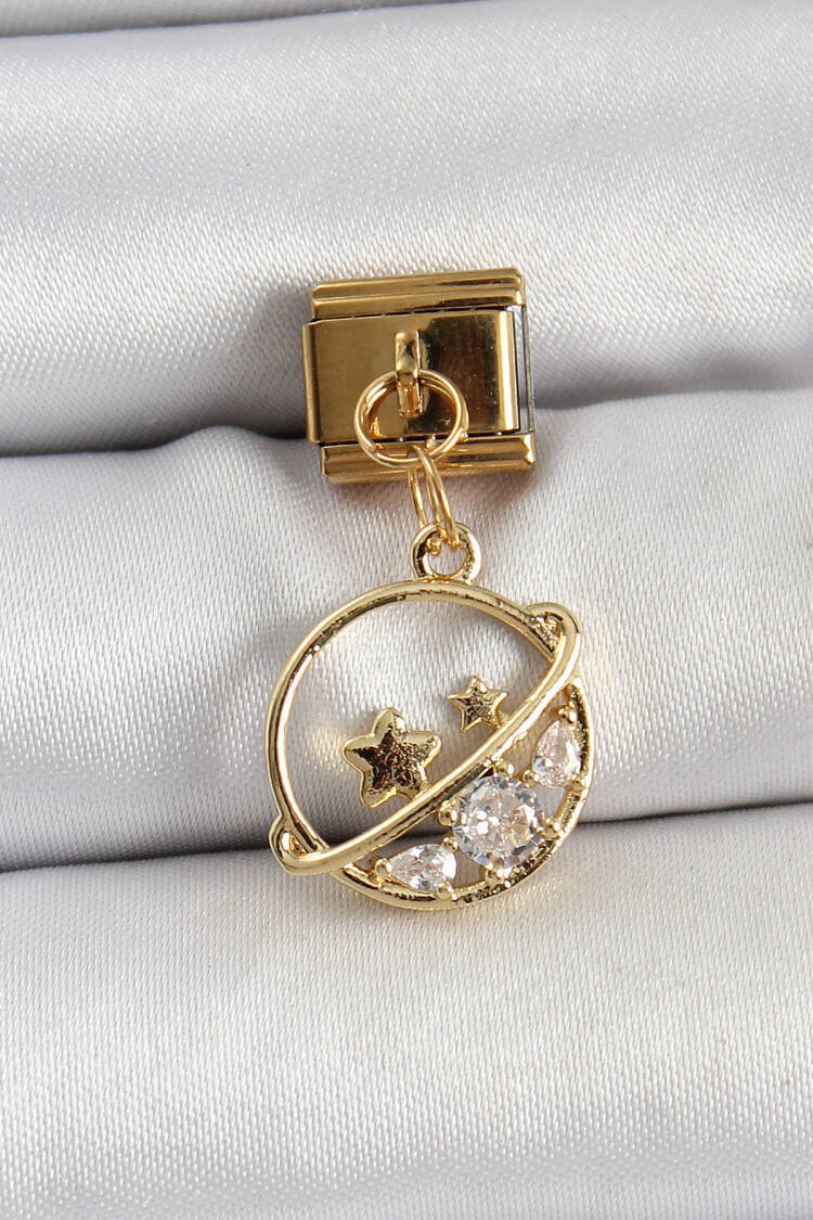 Elegant Gold Bracelet With Star And Plain Patterns - Brand: Ebijuteri - Women's Clothing Wholesale - Globality Store