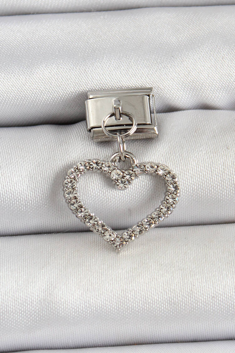 Elegant Silver Bracelet With Hearts And Sequins - Brand: Ebijuteri - Women's Clothing Wholesale - Globality Store