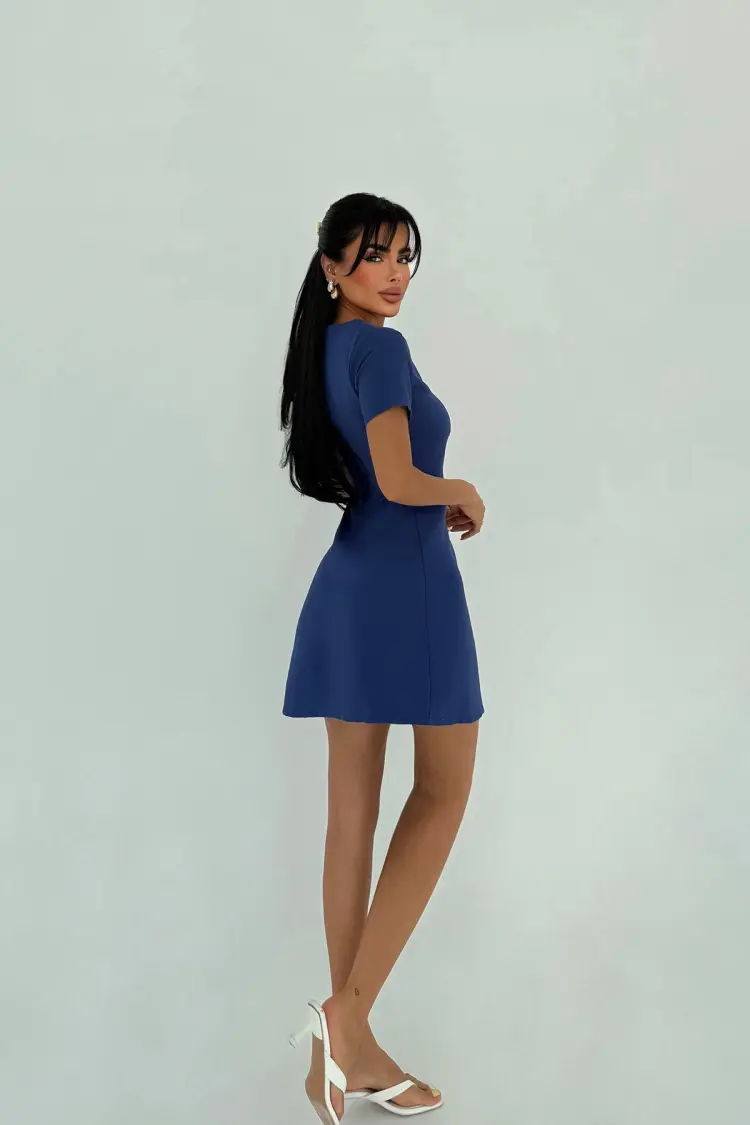 NavyFit And Flare Mini Dress