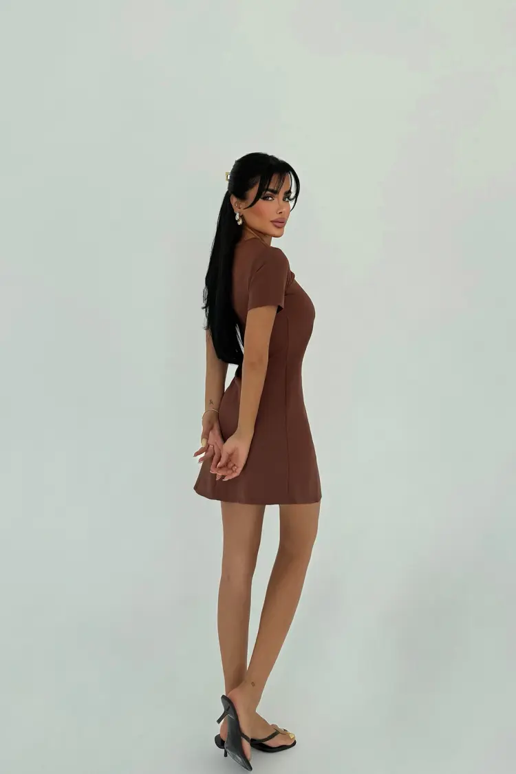 Elegant A-Line Mini Dress With Short Sleeves