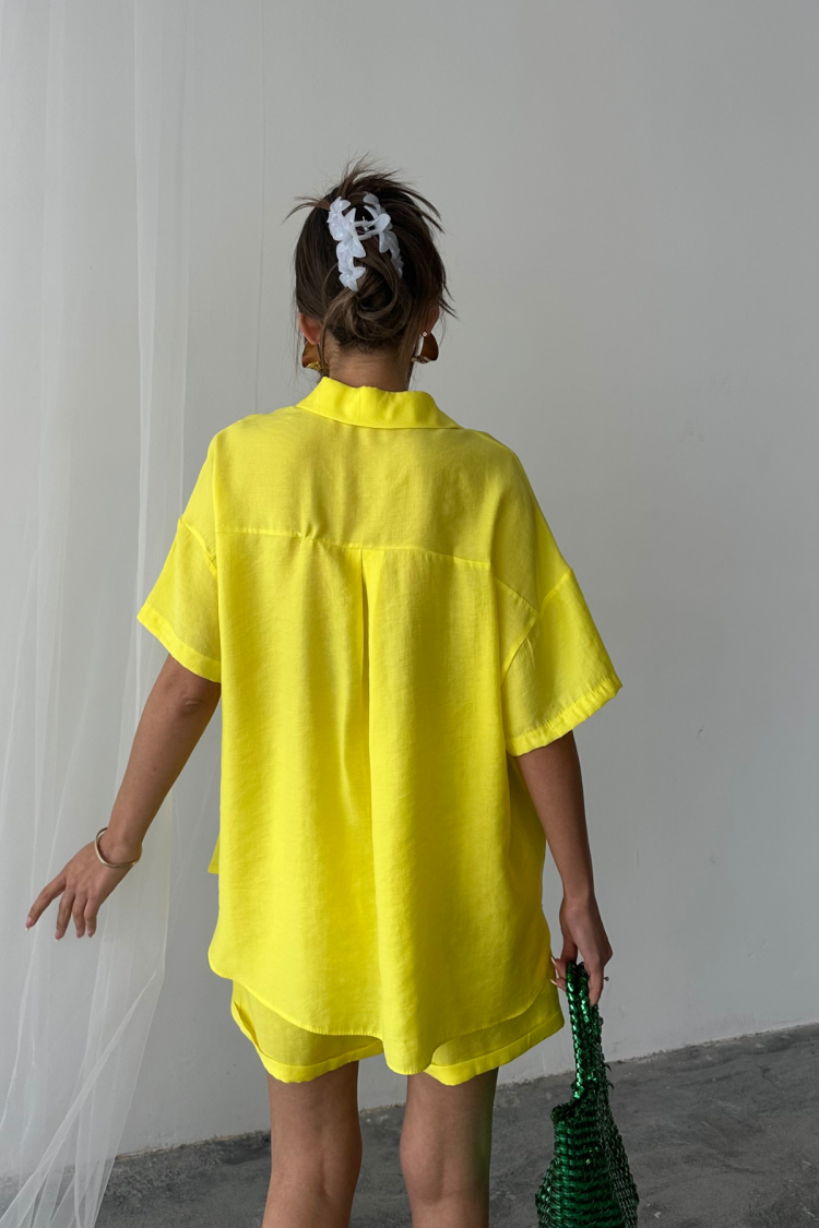 Casual Streetwear Set With Paper Bag Shorts