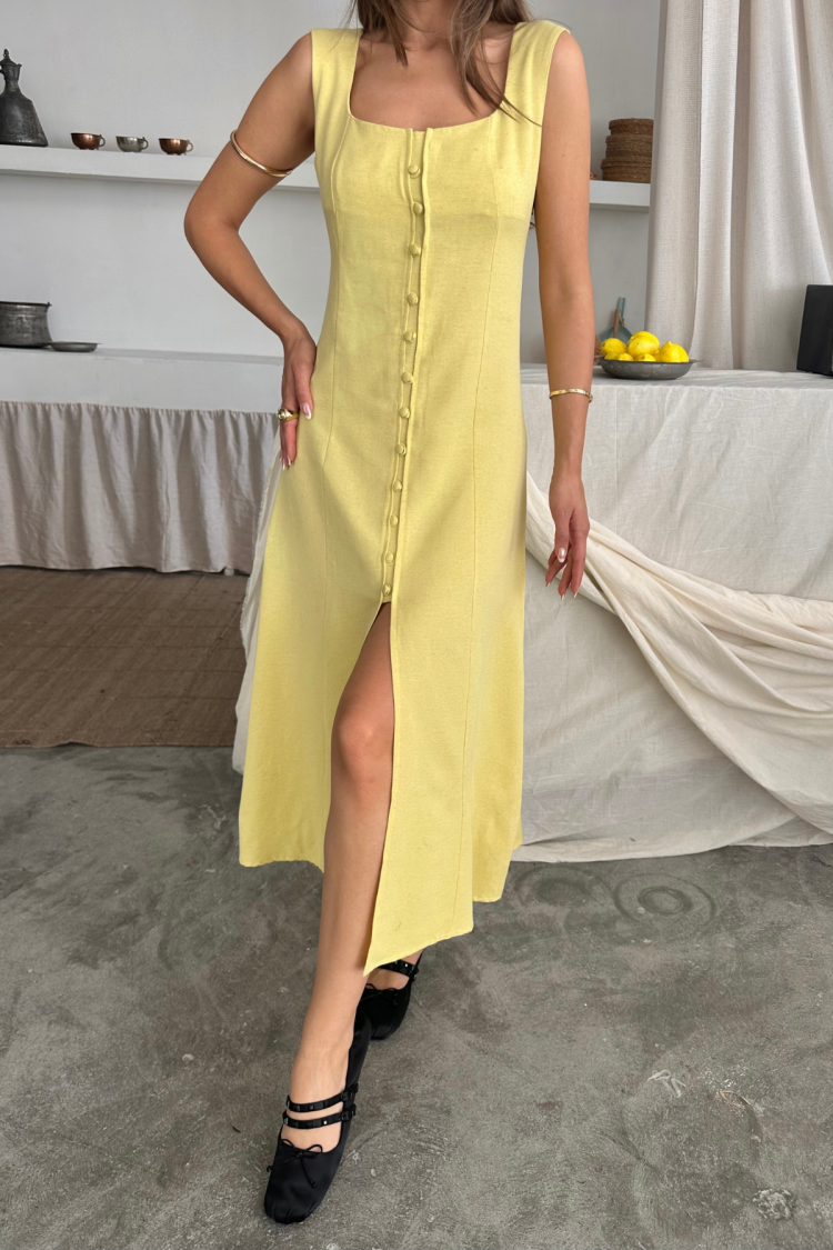 Square Neck Slip Midi Dress