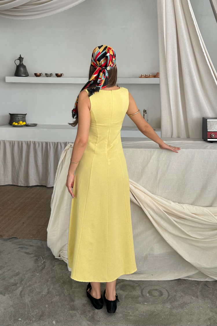 Square Neck Slip Midi Dress