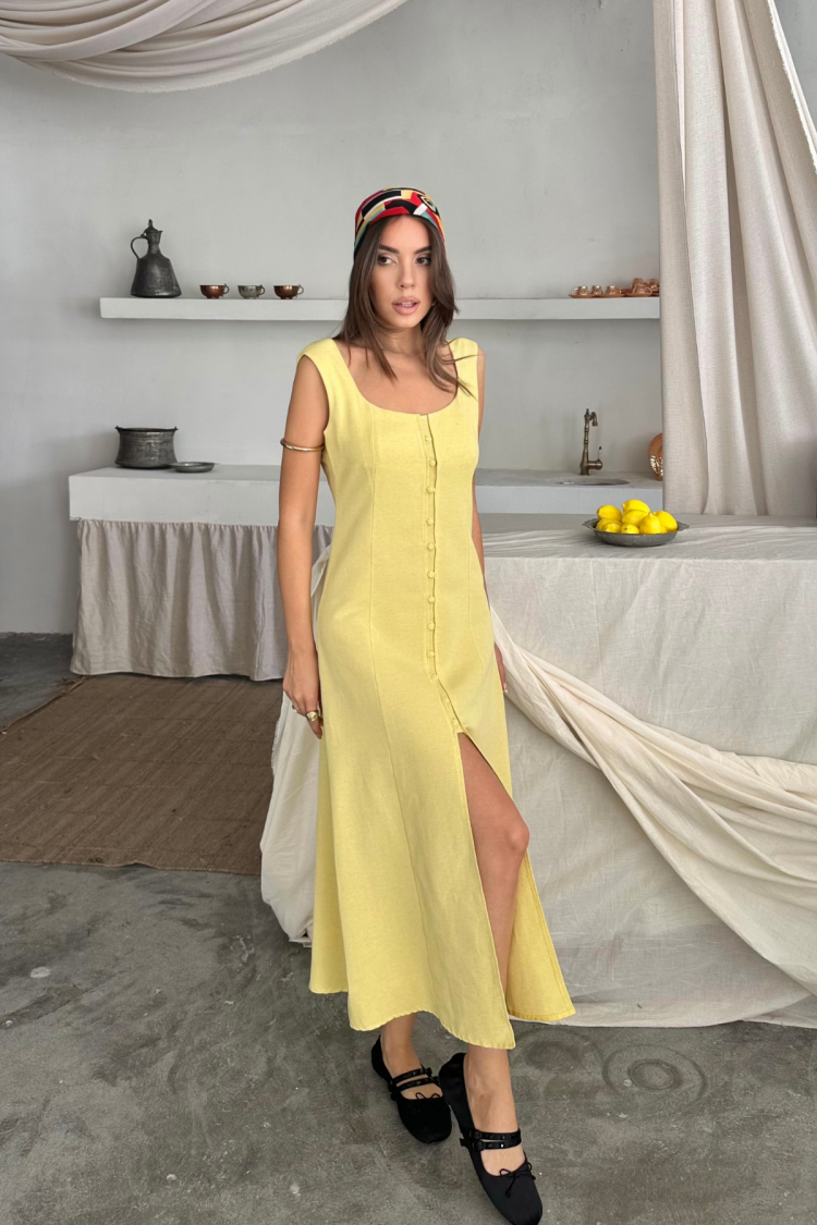 Square Neck Slip Midi Dress - Brand: Ello - Women's Clothing Wholesale - Globality Store