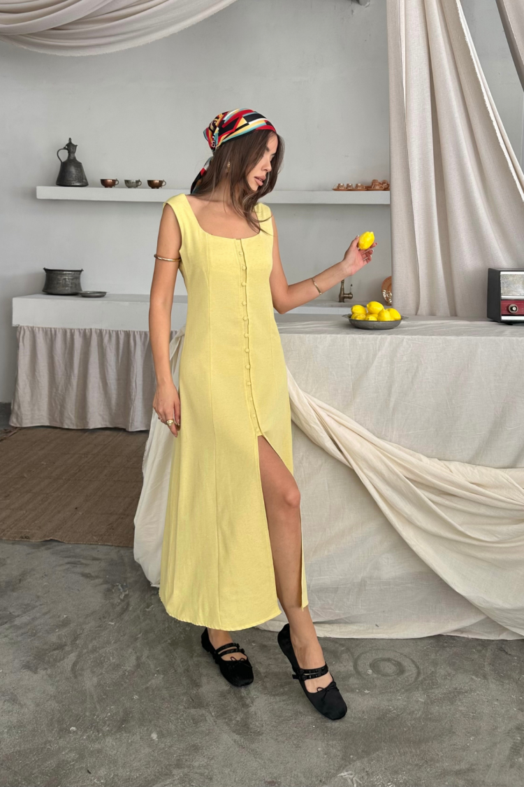 Square Neck Slip Midi Dress