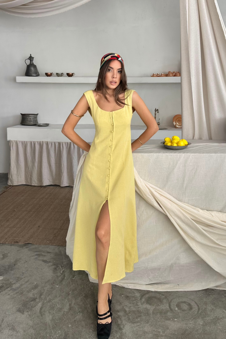Square Neck Slip Midi Dress