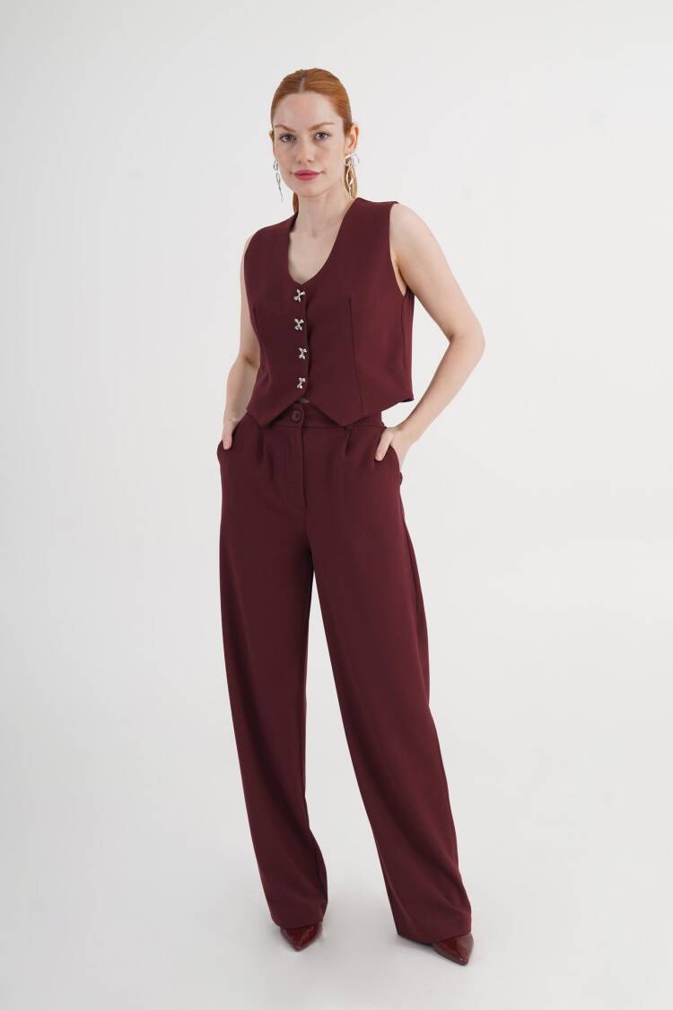 Claret Red Elegant Set - Brand: Lustrin - Women's Clothing Wholesale - Globality Store