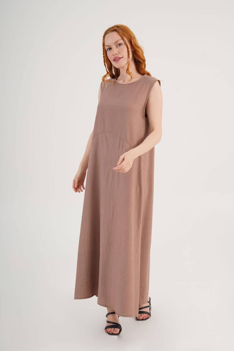 Brown Modest Elegant Shift Dress