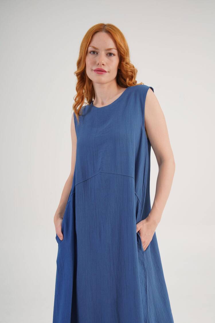 A-Line Maxi Dress With Cap Sleeves