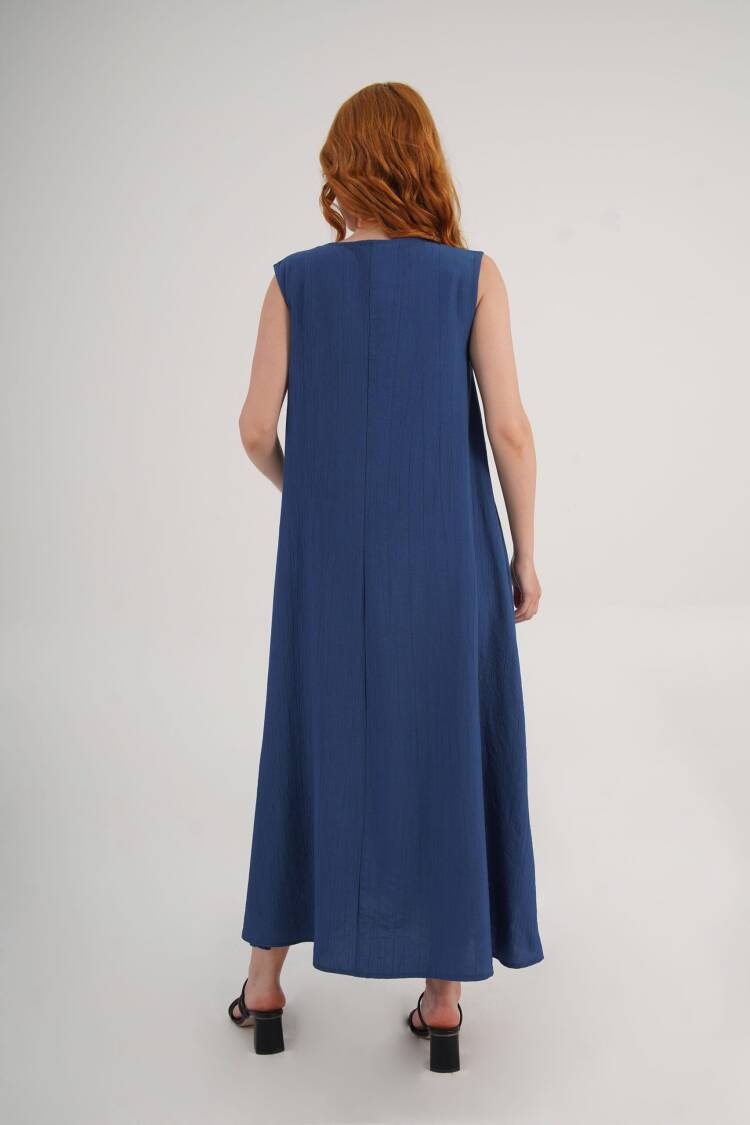 A-Line Maxi Dress With Cap Sleeves