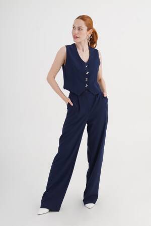 NavySet With Elegant Palazzo Pants - Brand: Lustrin - Women's Clothing Wholesale - Globality Store