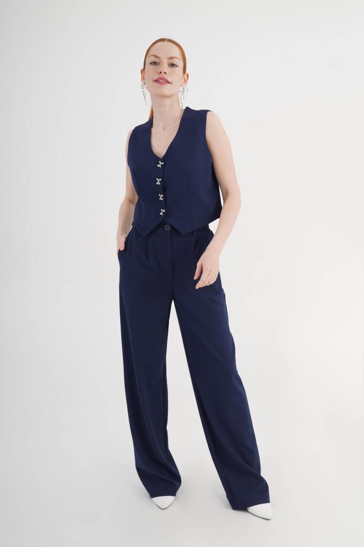 NavySet With Elegant Palazzo Pants