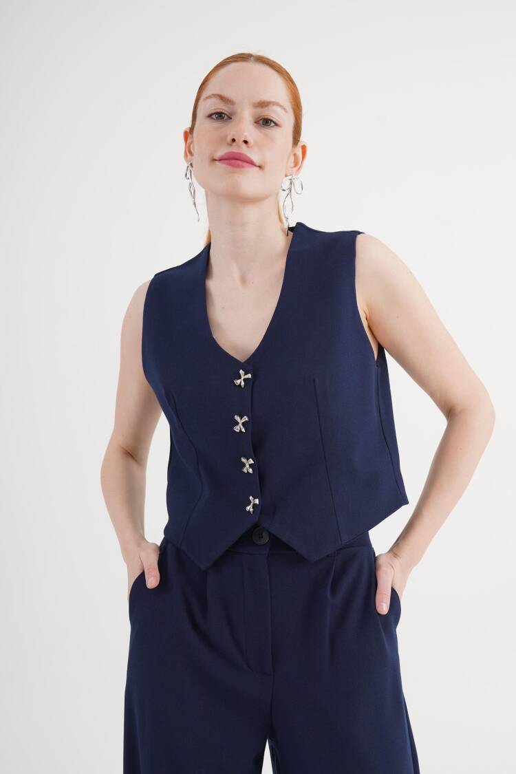 NavySet With Elegant Palazzo Pants