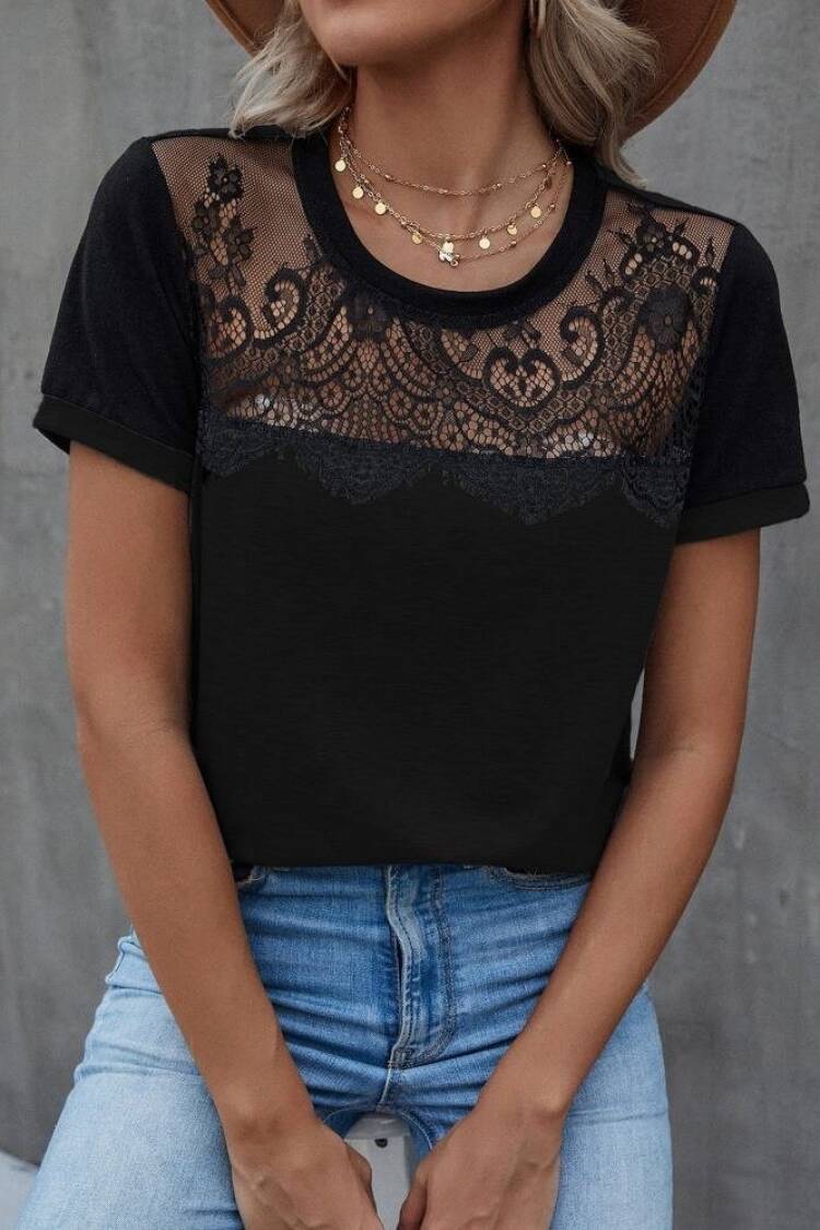 Black Sexy Casual Elegant Blouse