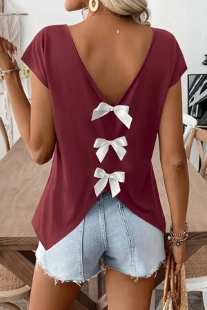 Blouse With V-Neck And Cap Sleeves - Brand: Janes - Women & Kids, Baby Clothes Wholesale - Globality Store
