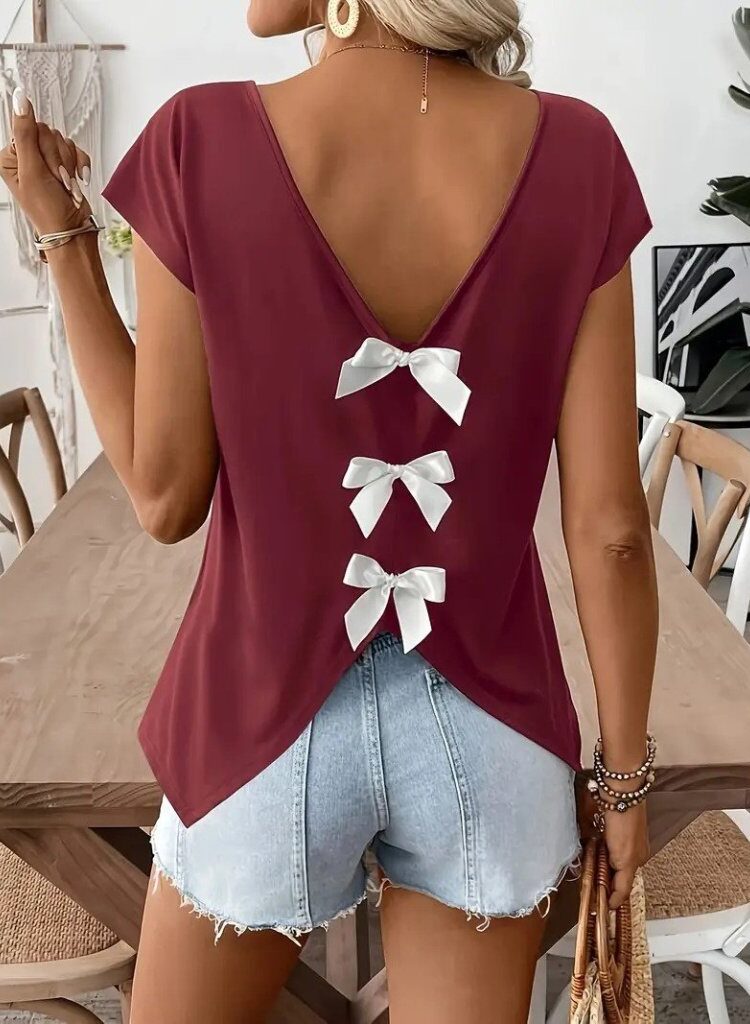 Blouse With V-Neck And Cap Sleeves - Brand: Janes - Women & Kids, Baby Clothes Wholesale - Globality Store