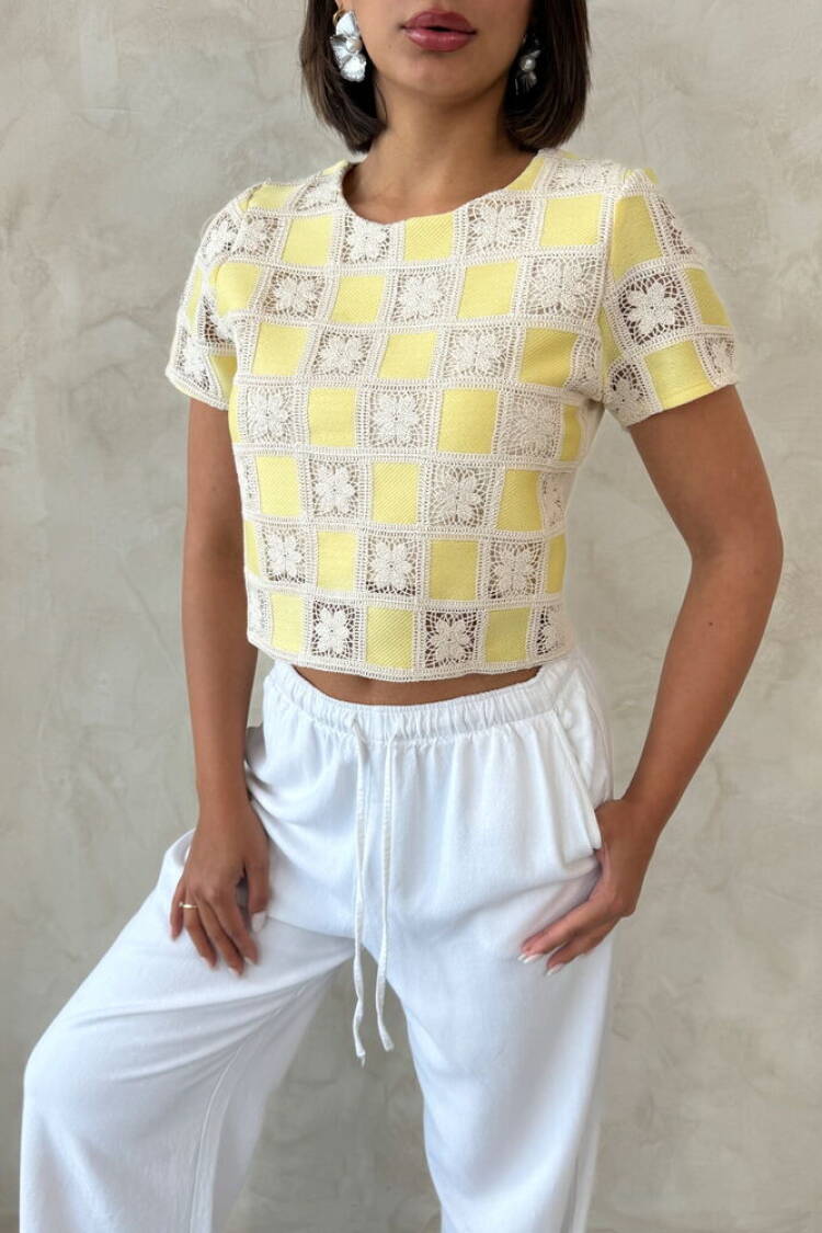 Casual Boho Checkered Floral Blouse