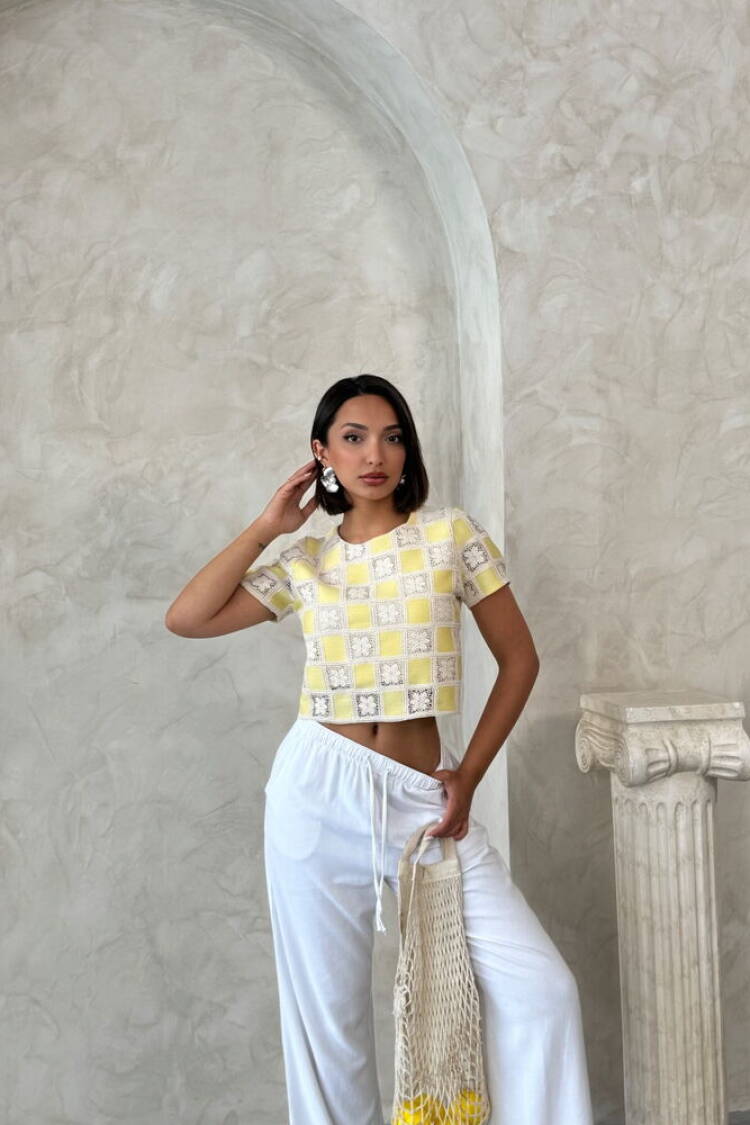 Casual Boho Checkered Floral Blouse