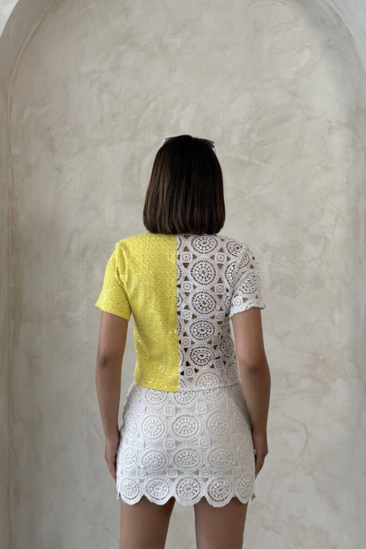White Slim Fit Polo Neck Crop Shirt