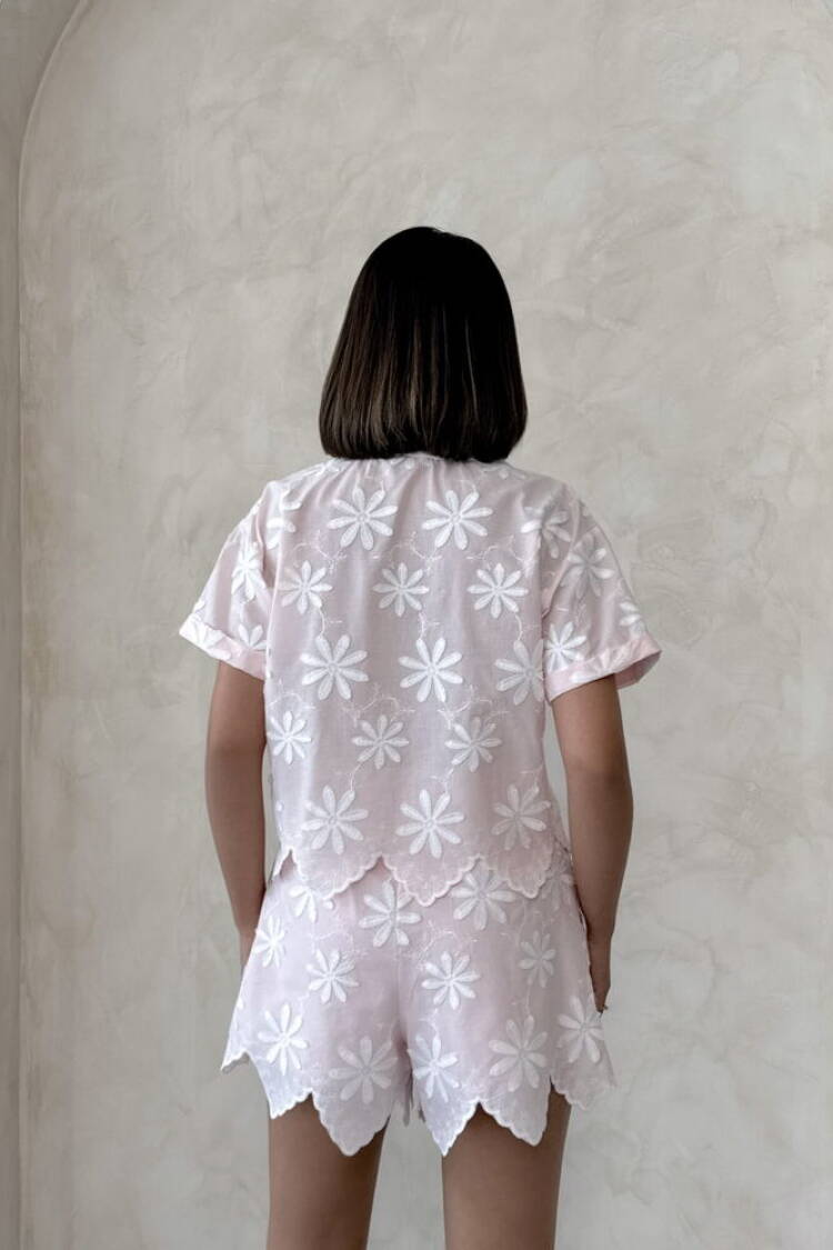 Casual Floral Buttoned Shirt With Notched Neck