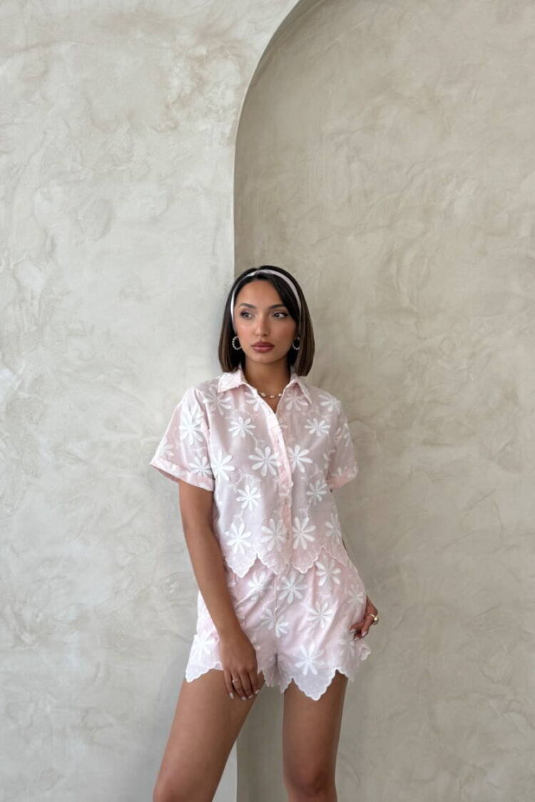 Casual Floral Buttoned Shirt With Notched Neck