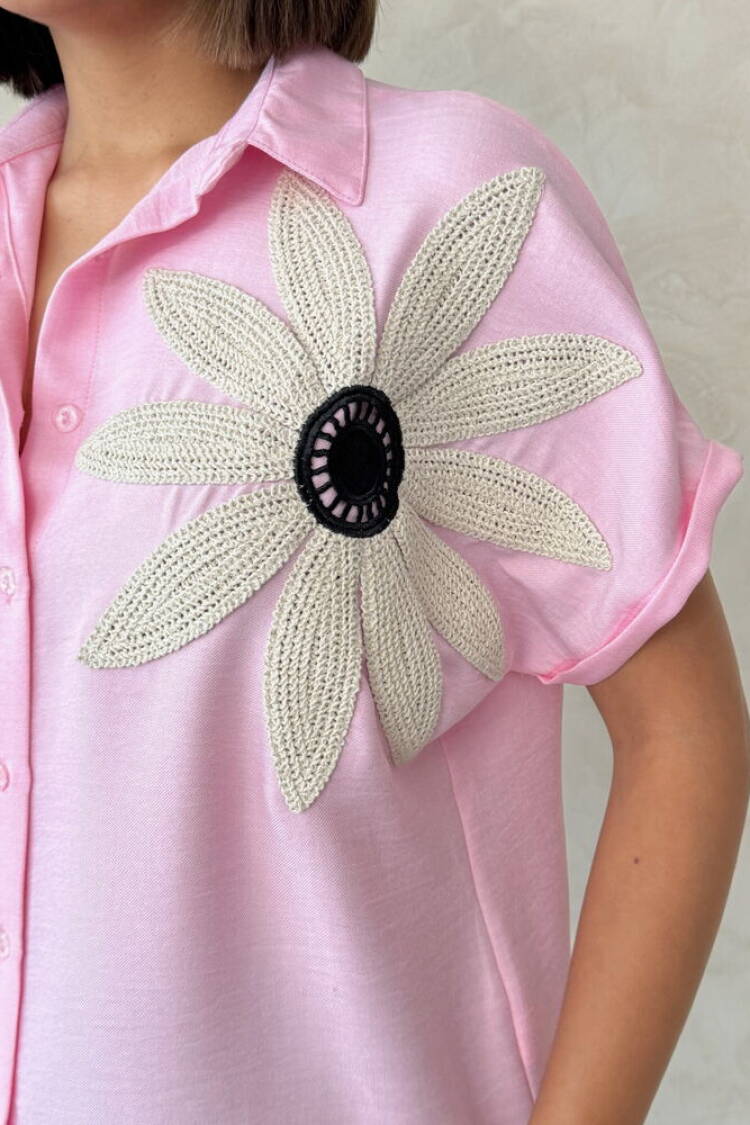 Casual Buttoned Shirt With Floral Pattern
