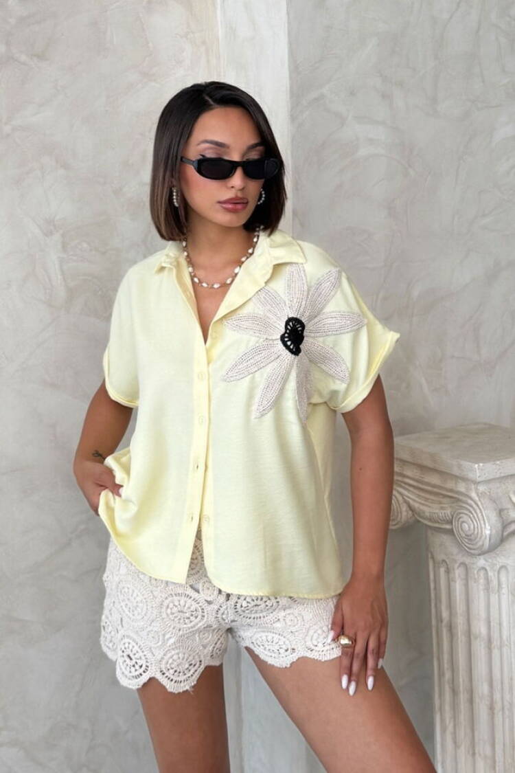 Casual Boho Shirt With Floral Pattern - Brand: Topshow - Women's Clothing Wholesale - Globality Store