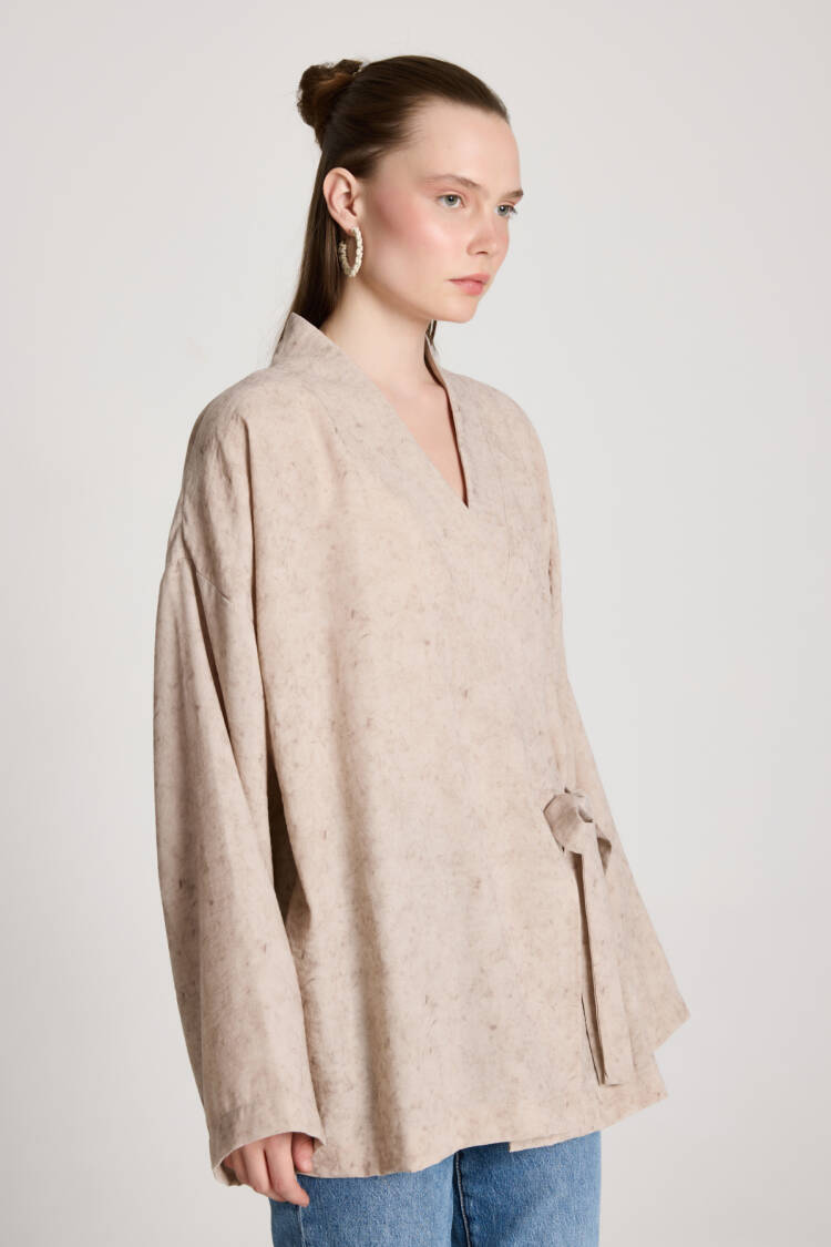 Beige Ethnic Modest Casual Elegant Kimono
