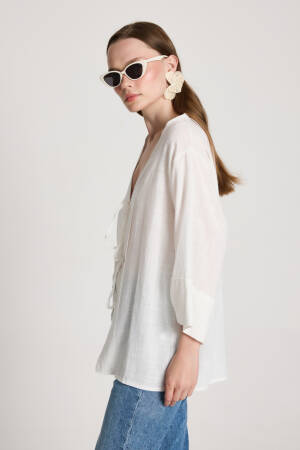 White Kimono Casual Boho Ethnic Elegant Style - Brand: First Angels - Women's Clothing Wholesale - Globality Store