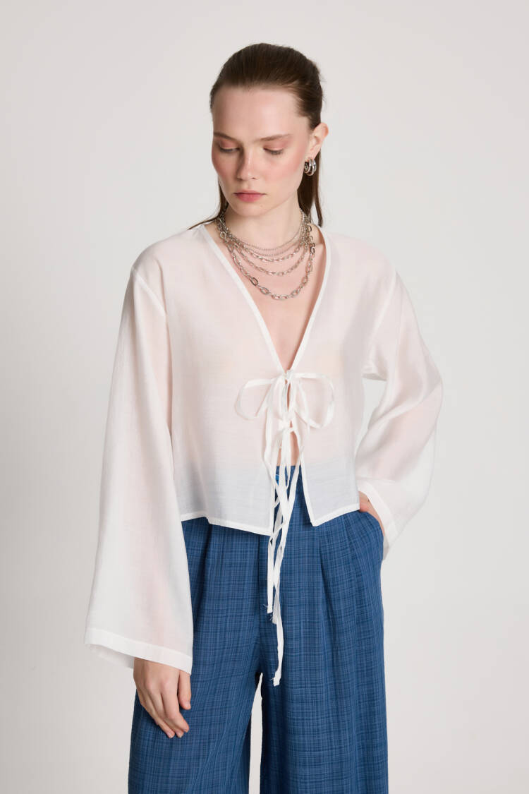 Ethnic Kimono With Tie Closure