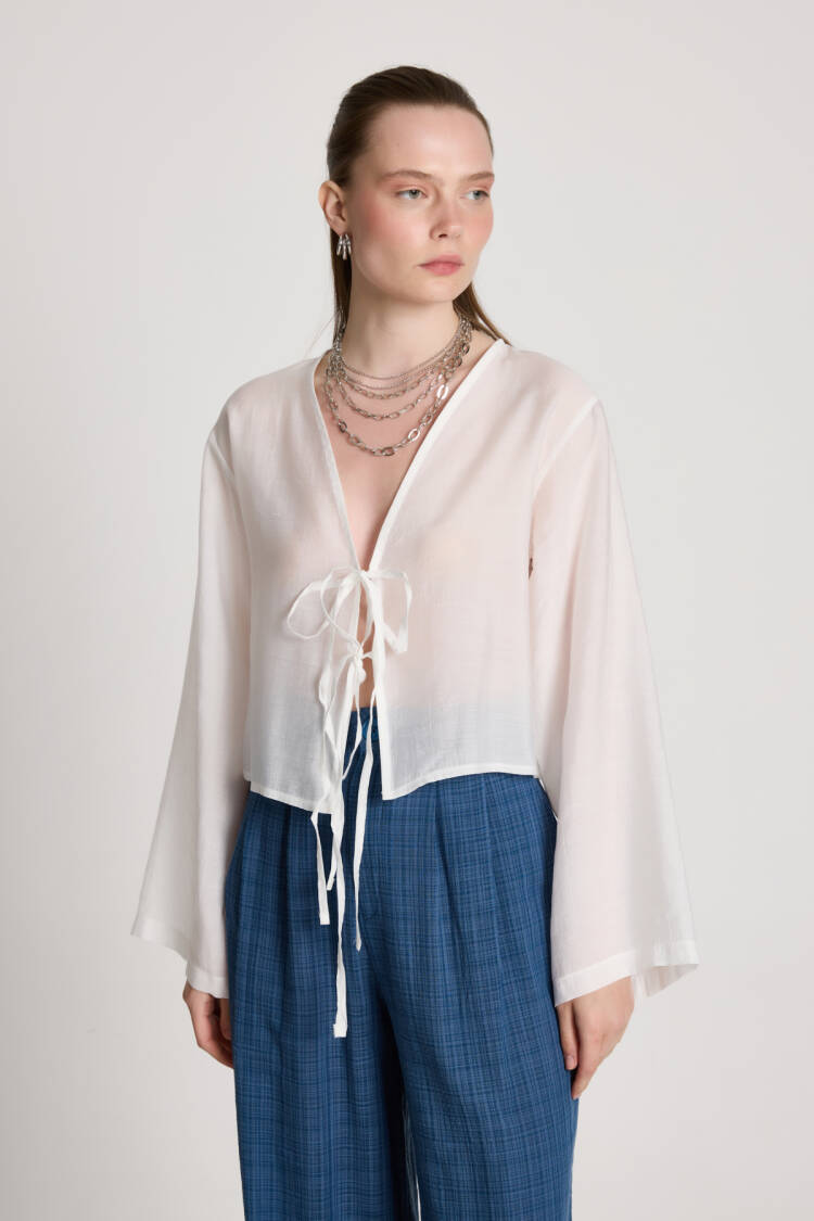 Ethnic Kimono With Tie Closure