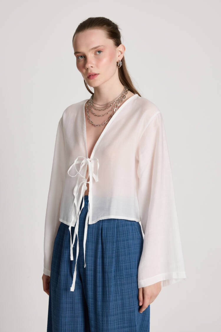Ethnic Kimono With Tie Closure