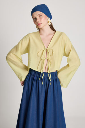 Yellow Kimono Ethnic Boho Elegant Long Sleeve Tie - Brand: First Angels - Women & Kids, Baby Clothes Wholesale - Globality Store