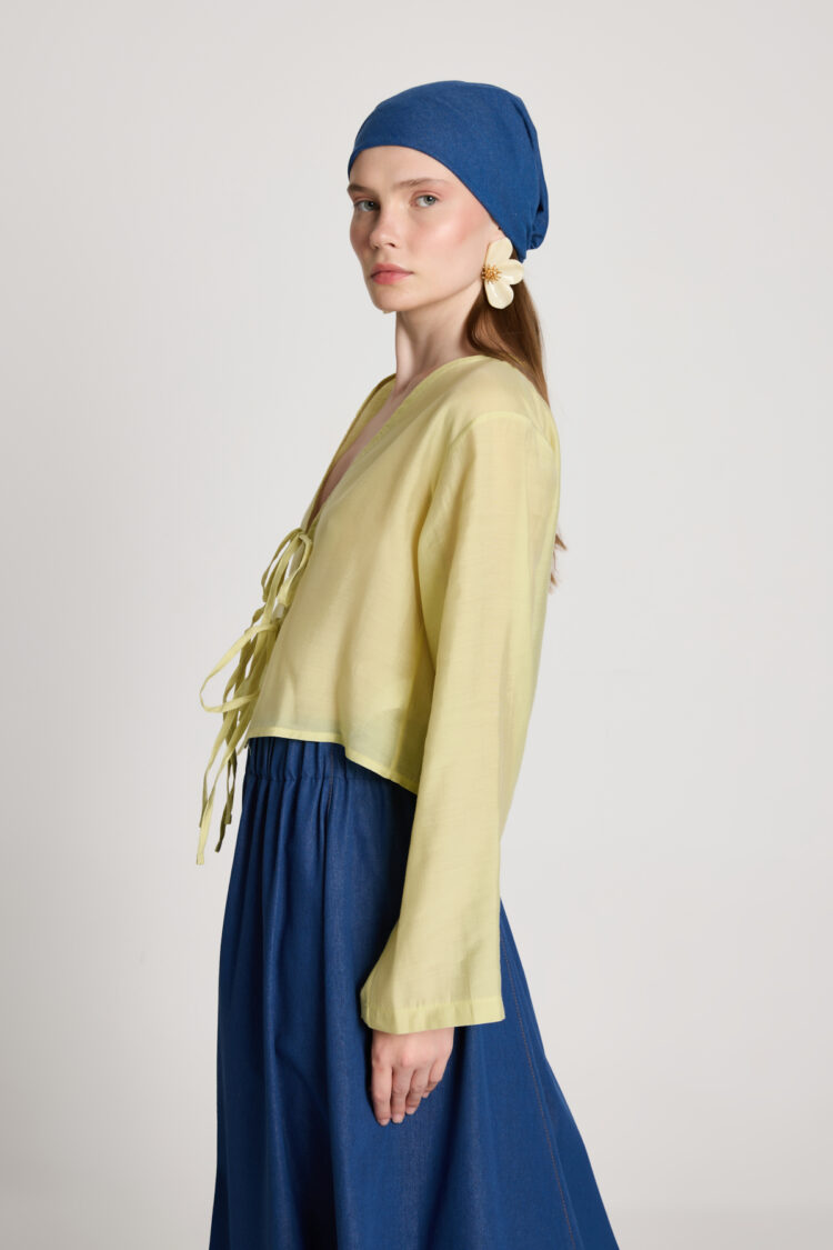 Yellow Kimono Ethnic Boho Elegant Long Sleeve Tie