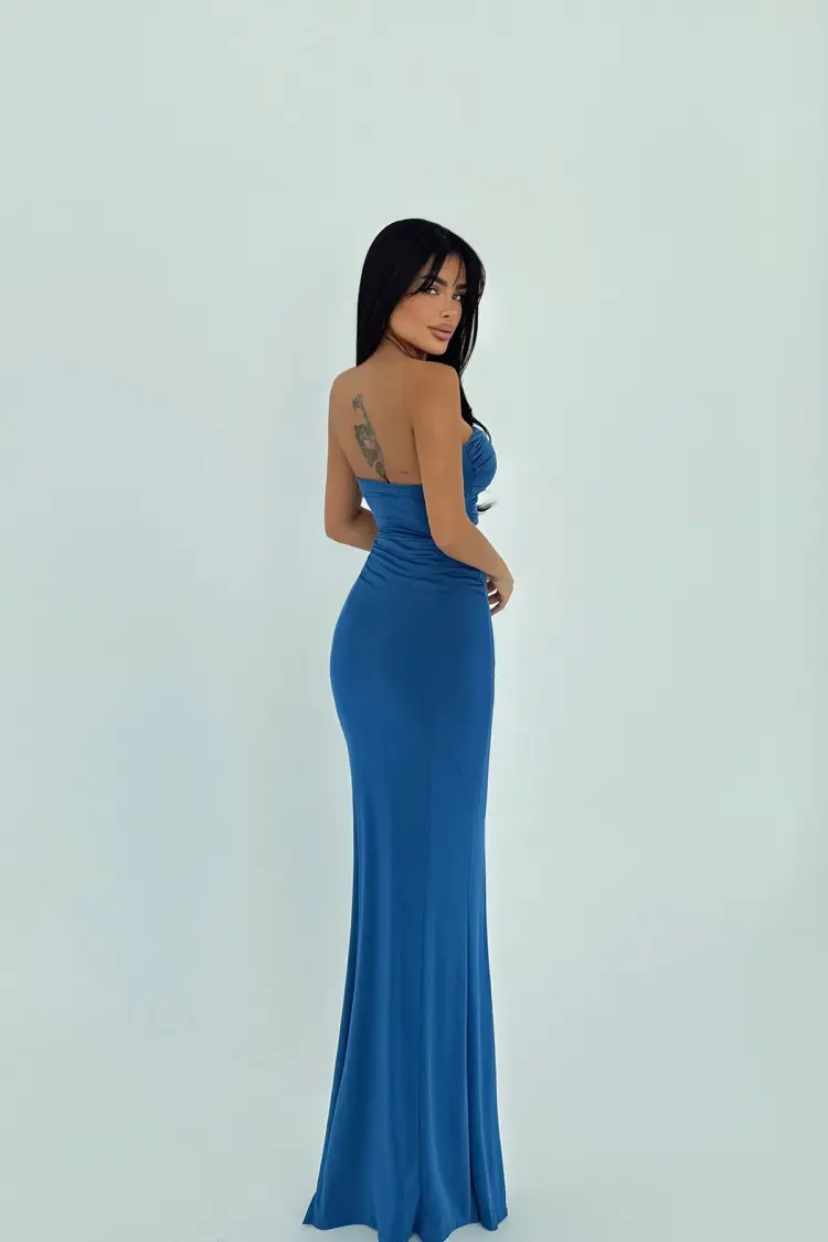 Blue Sexy Elegant Glam Formal Bodycon Dress