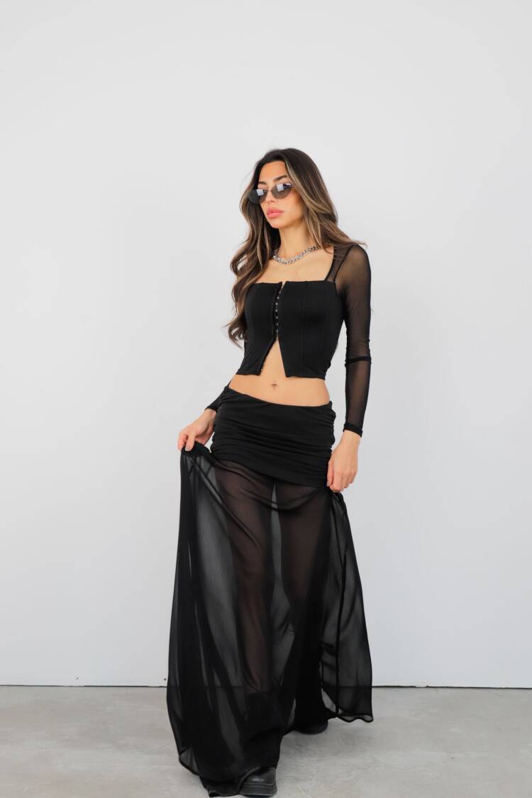 Sexy Glam Formal Elegant Layered Maxi Skirt - Brand: Cream Rouge - Women's Clothing Wholesale - Globality Store
