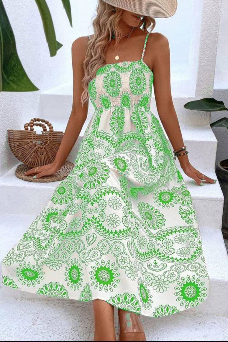 Fit And Flare Midi Dress With Square Neck - Brand: My Jest Fashion - Women's Clothing Wholesale - Globality Store