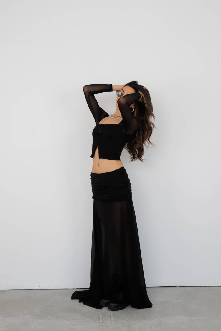 Sexy Glam Formal Elegant Layered Maxi Skirt