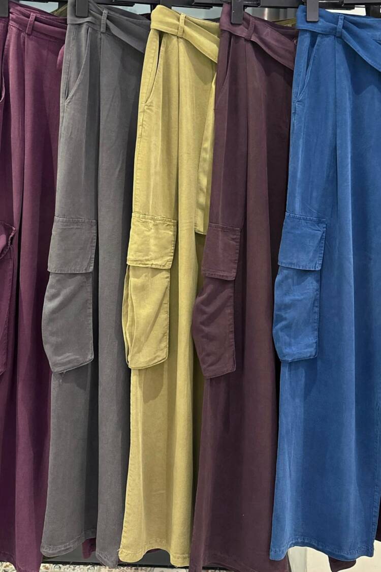 Claret Red Palazzo Pants High Waist Wide Leg - Brand: Cream Rouge - Women's Clothing Wholesale - Globality Store