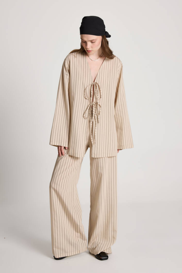 Striped Elegant Casual Suit