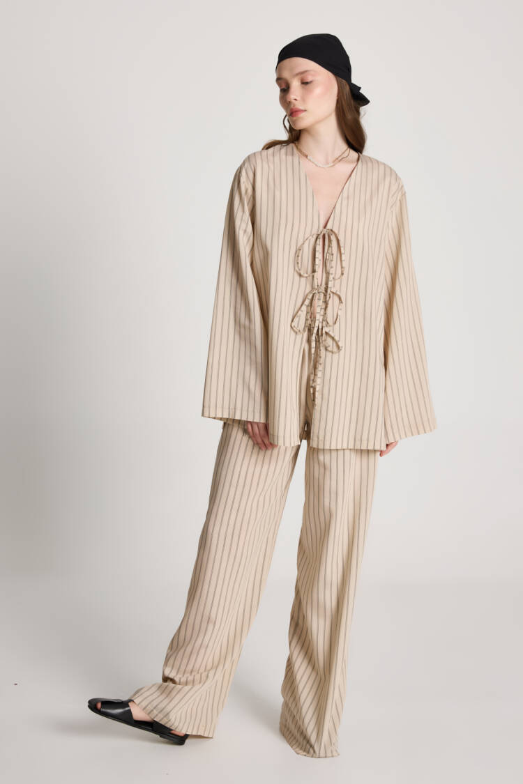 Striped Elegant Casual Suit