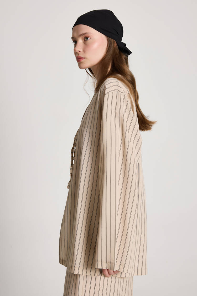 Striped Elegant Casual Suit