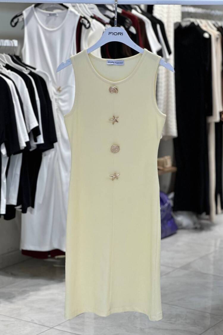 Beige Bodycon Dress With Cap Sleeves - Brand: Fiori - Women's Clothing Wholesale - Globality Store