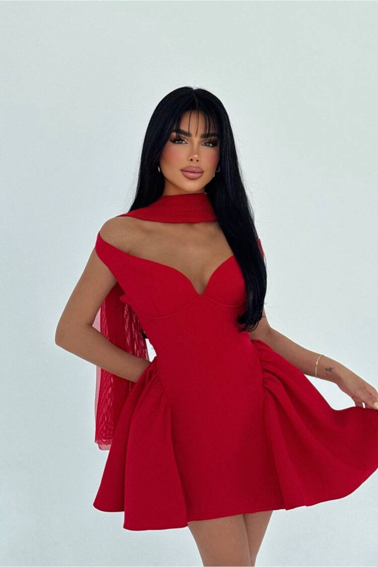 Red Sexy Elegant Fit And Flare Mini Dress - Brand: EYYO ATELIER - Women & Kids, Baby Clothes Wholesale - Globality Store